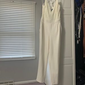 Express white lace jumpsuit